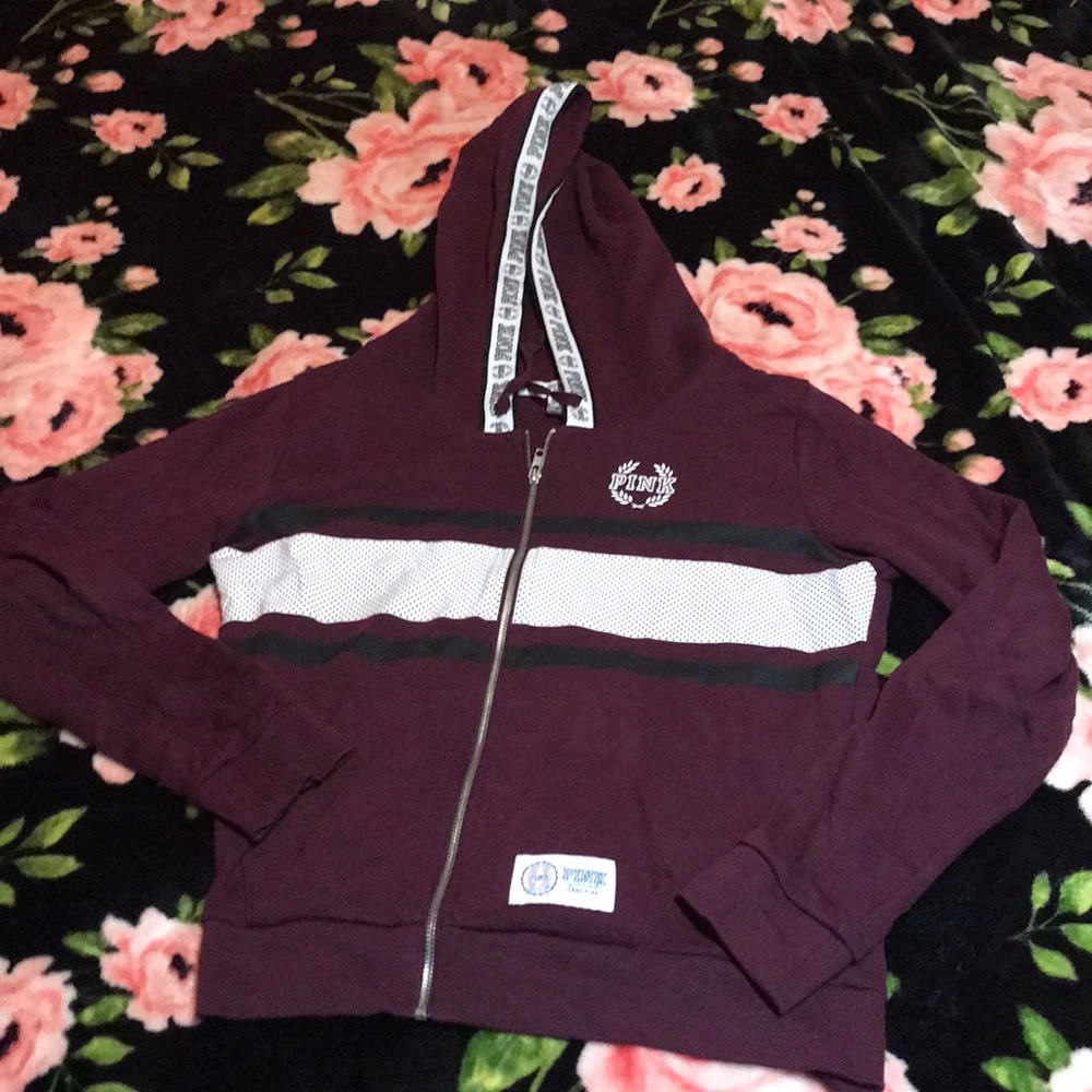 Pink jacket burgundy